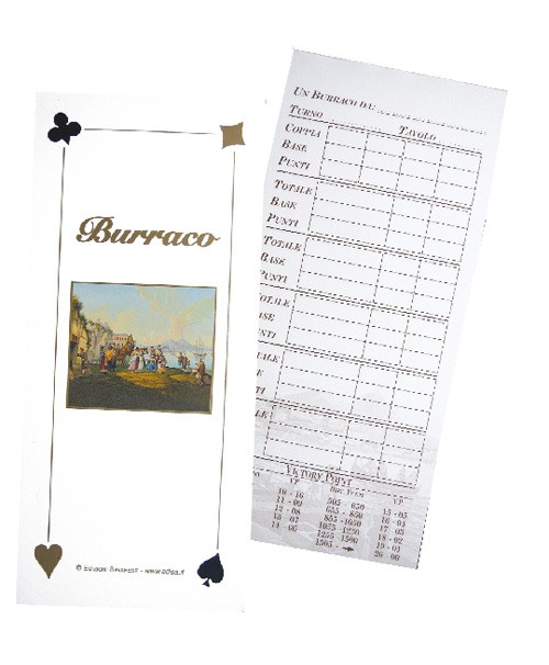 Blocchetto Segnapunti Burraco con immagine di napoli in copertina. Pagine 70 stampate fronte - retro. Dimensioni: 10 x 21 cm