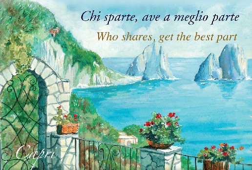 Chi sparte, ave a meglio parte - Who shares, get the best part