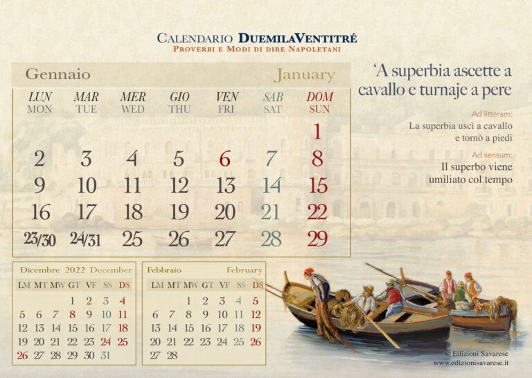 Calendario da Tavolo dei Proverbi Napoletani