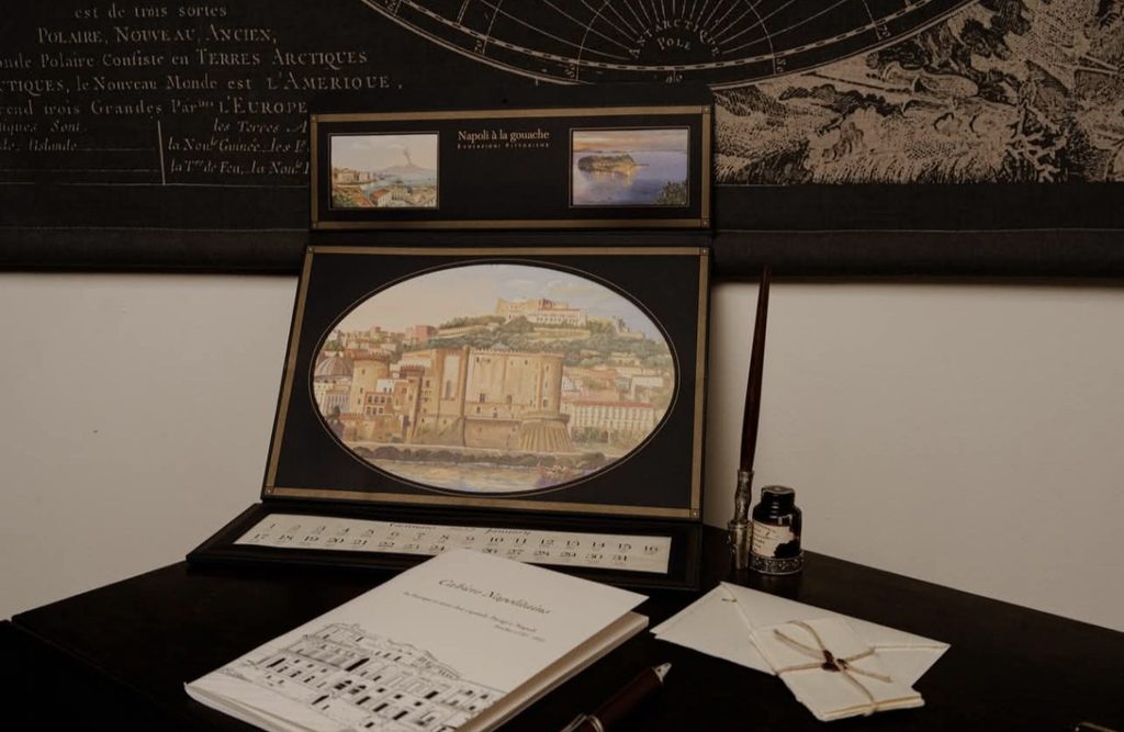 Calendario Napoli à la gouache di Edizioni Savarese con veduta del Maschio Angioino